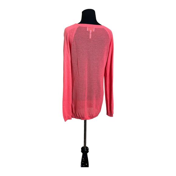 Laundry by Shelly Segal melon open knit summer sweater size Small - Picture 2 of 10